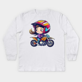 motocross mom Kids Long Sleeve T-Shirt